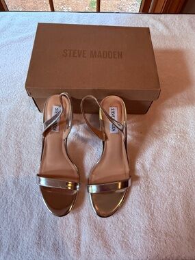 Steve Madden Silver Slingback Heeled Sandals